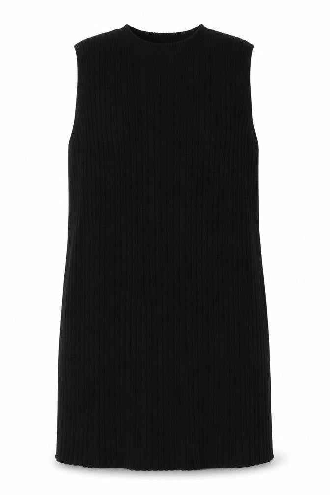 H&M Women Black Plus Size 16 Sleeveless Knit Shift Dress