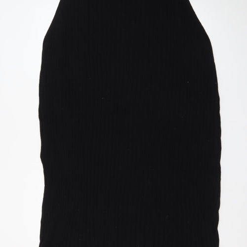 H&M Women Black Plus Size 16 Sleeveless Knit Shift Dress
