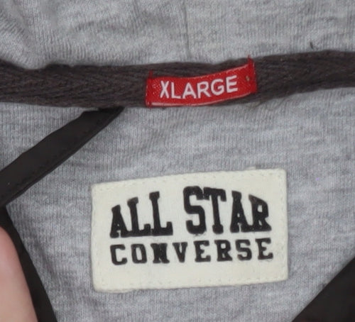 Converse Men's Brown XL Hooded Windbreaker Jacket