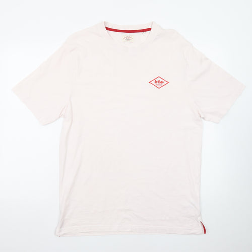 Lee Cooper Men's Beige XL Classic Cotton Crew Neck T-Shirt