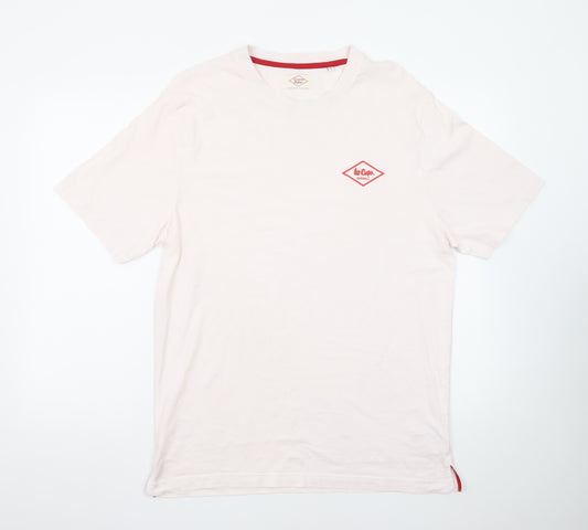 Lee Cooper Men's Beige XL Classic Cotton Crew Neck T-Shirt