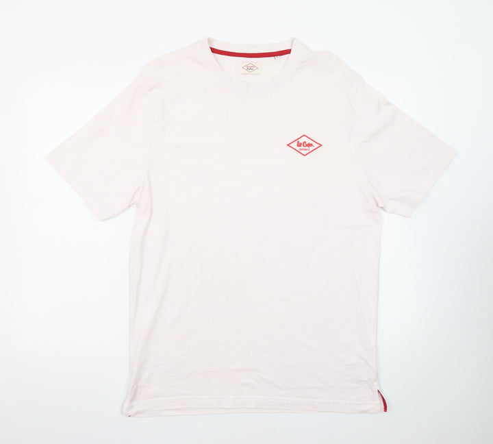 Lee Cooper Men's Beige XL Classic Cotton Crew Neck T-Shirt