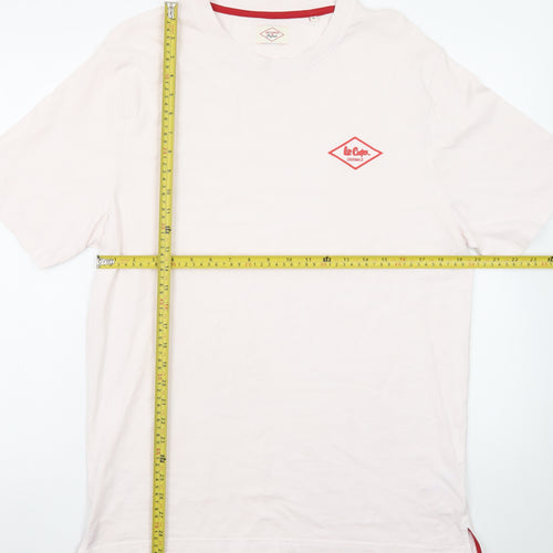 Lee Cooper Men's Beige XL Classic Cotton Crew Neck T-Shirt