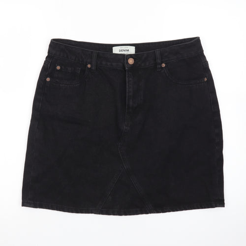 New Look Women’s Black Denim Short Skirt Size 14