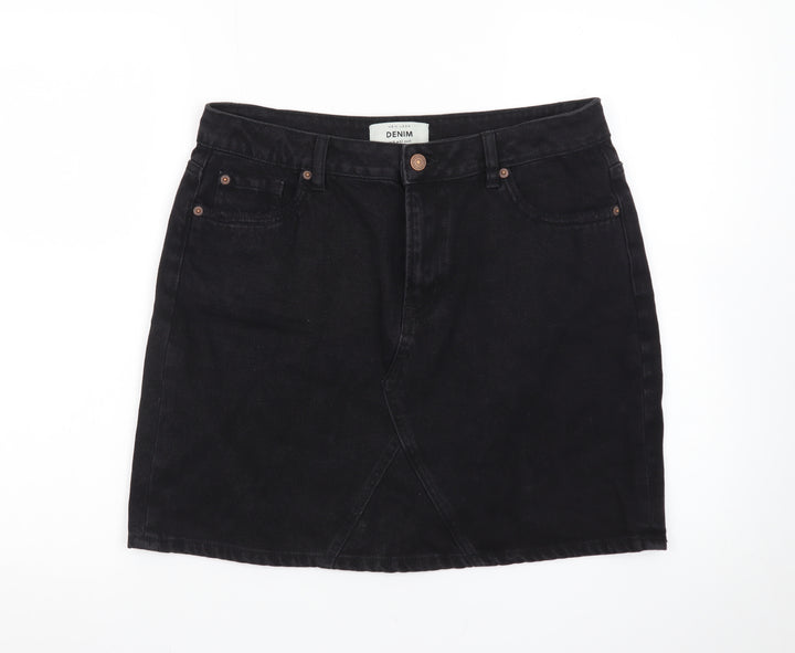 New Look Women’s Black Denim Short Skirt Size 14