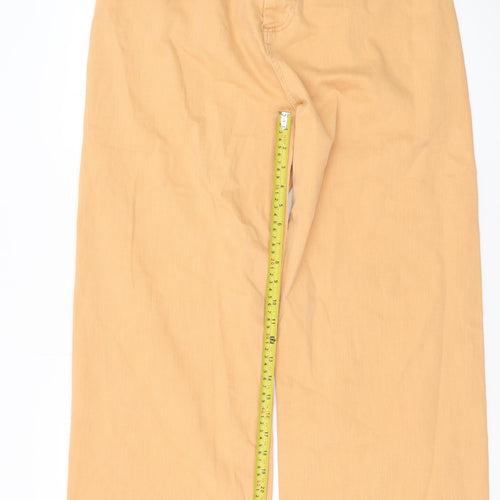 Primark Women’s Beige Wide-Leg High Rise Cotton Jeans Size 18