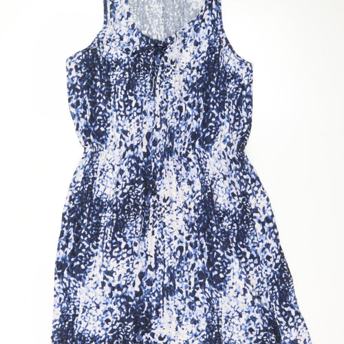 H&M Women Blue Animal Print Tank Dress Size 12
