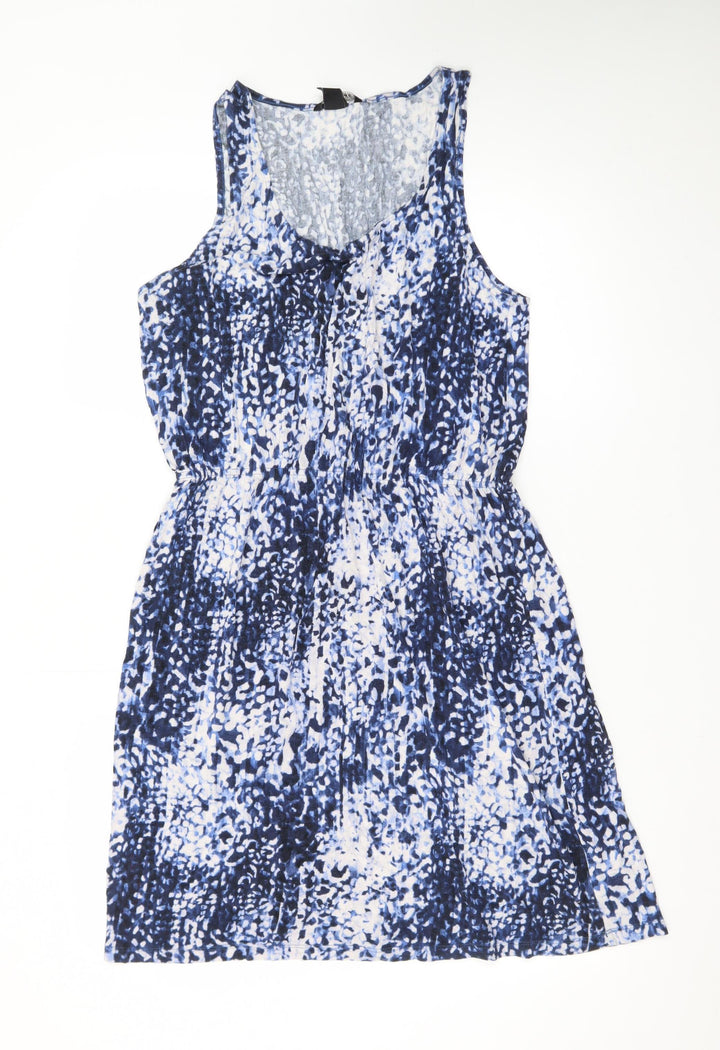 H&M Women Blue Animal Print Tank Dress Size 12