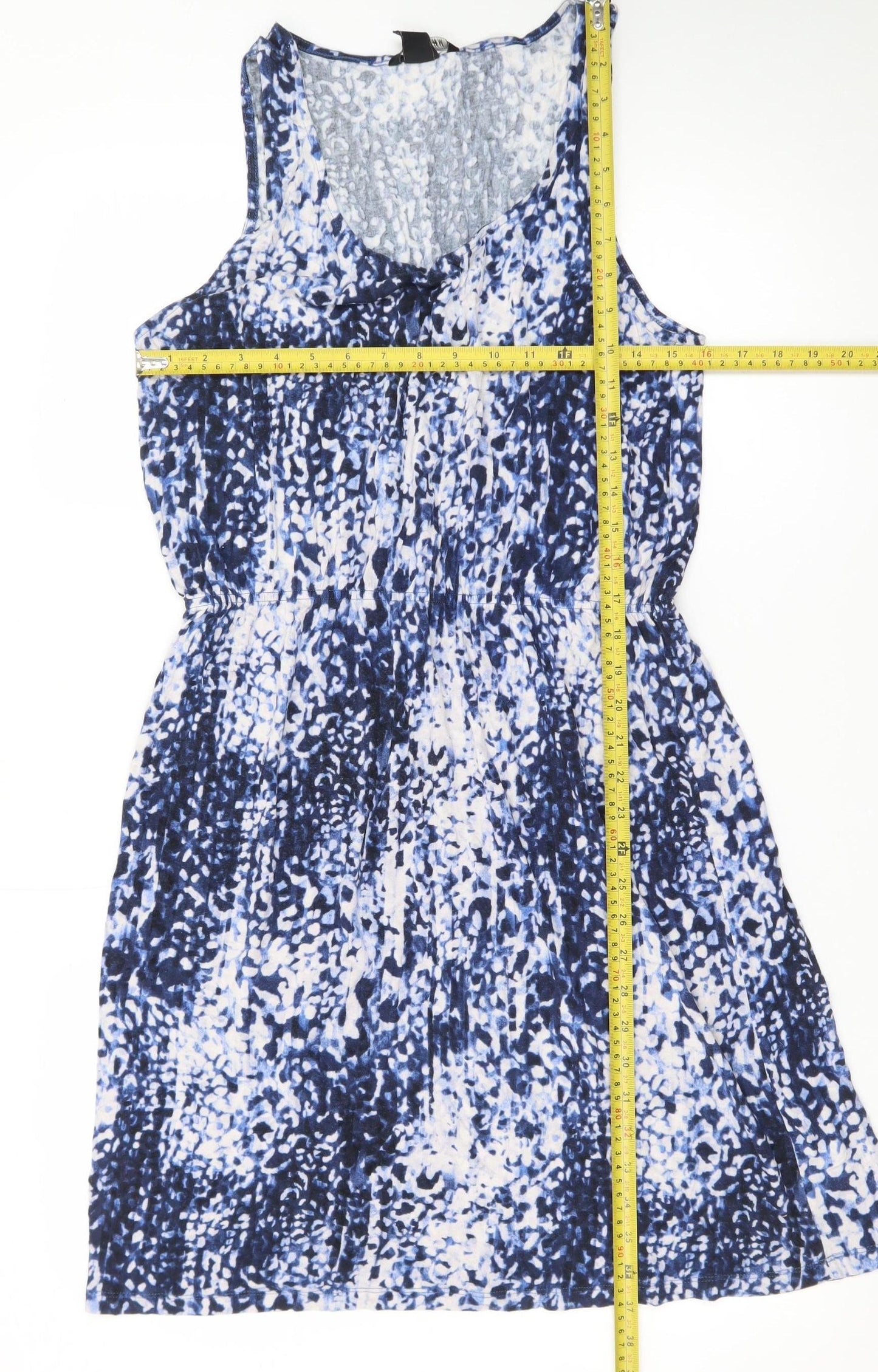 H&M Women Blue Animal Print Tank Dress Size 12