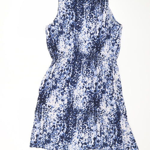 H&M Women Blue Animal Print Tank Dress Size 12