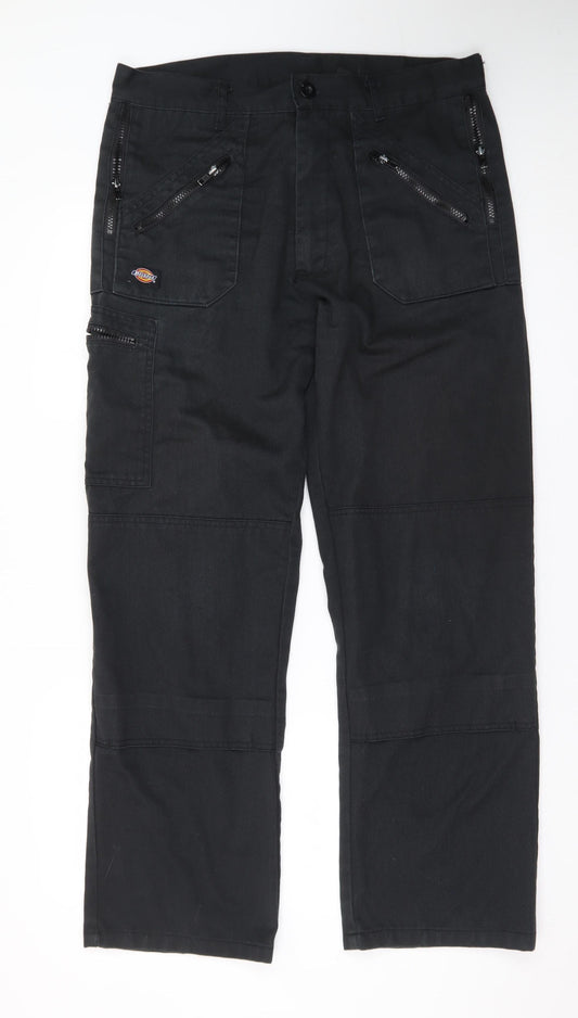 Dickies Men's Black 34R Cargo Workwear Trousers
