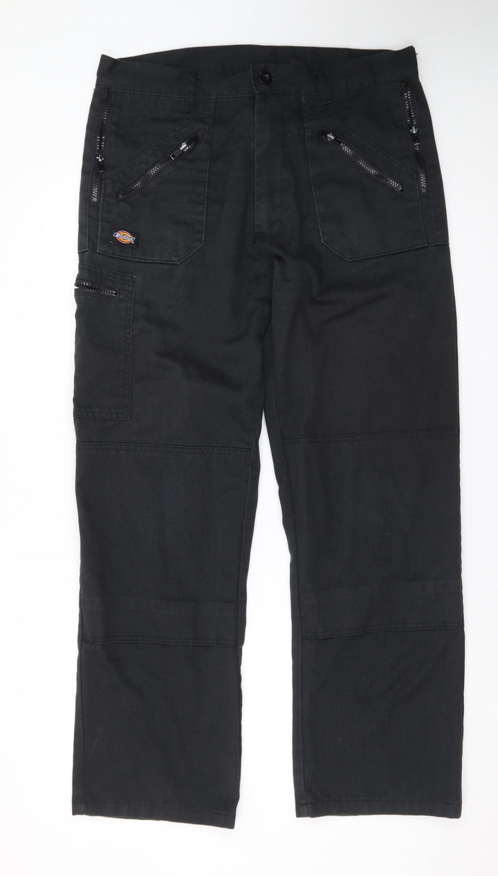 Dickies Men's Black 34R Cargo Workwear Trousers