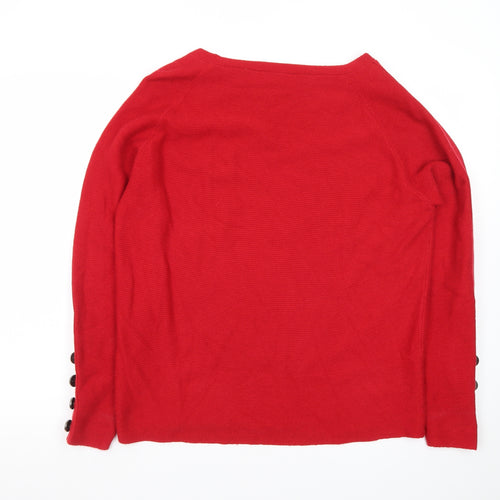 Betty Barclay Women’s Red Boat Neck Long Sleeve Pullover Jumper Size 14