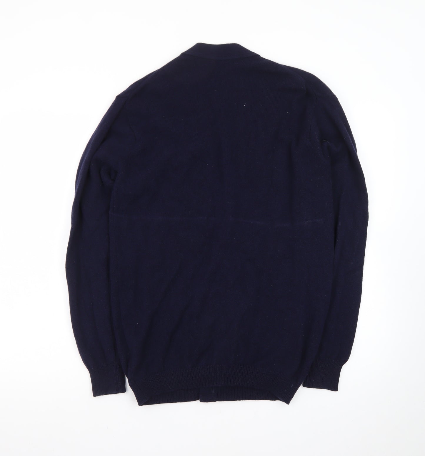 Lyle & Scott Men's Blue Wool V-Neck Cardigan Size L