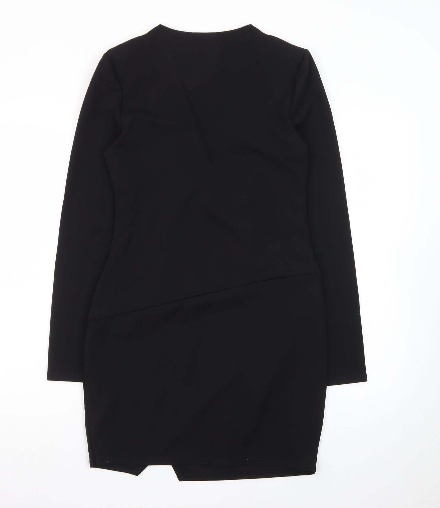 Boohoo Women’s Black Size 12 Bodycon V-Neck Mini Dress