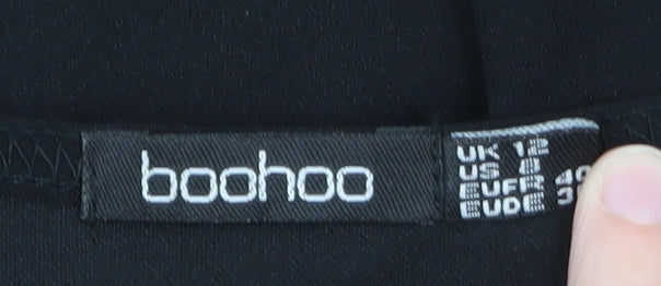 Boohoo Women’s Black Size 12 Bodycon V-Neck Mini Dress