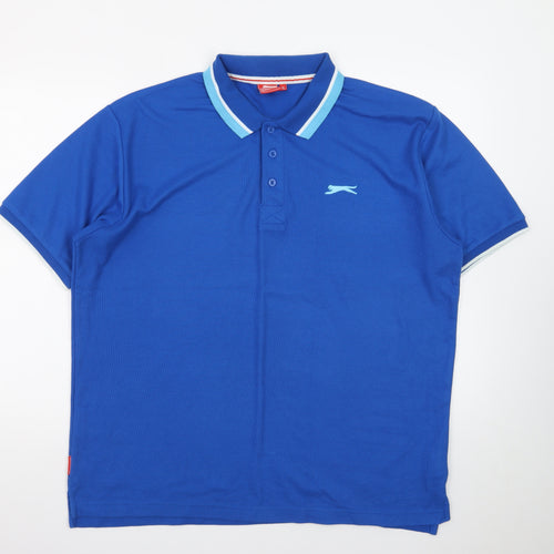 Slazenger Men's Blue XL Short Sleeve Polo Shirt