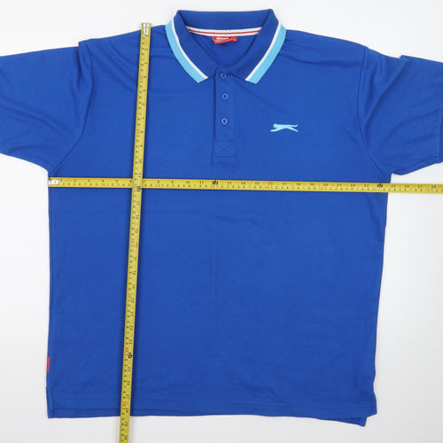 Slazenger Men's Blue XL Short Sleeve Polo Shirt
