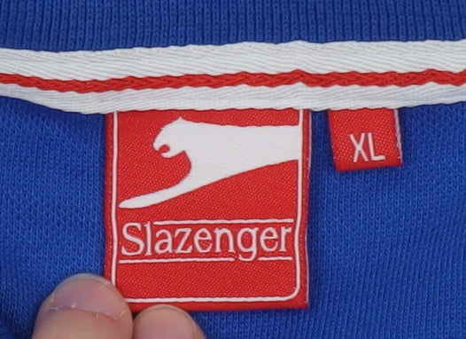 Slazenger Men's Blue XL Short Sleeve Polo Shirt
