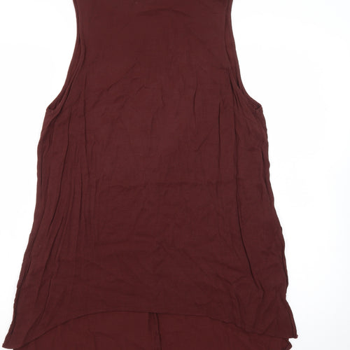 Topshop Women's Brown Sleeveless Shift Dress UK 10