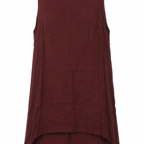 Topshop Women's Brown Sleeveless Shift Dress UK 10