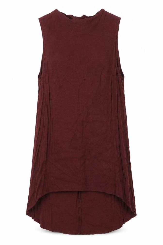 Topshop Women's Brown Sleeveless Shift Dress UK 10