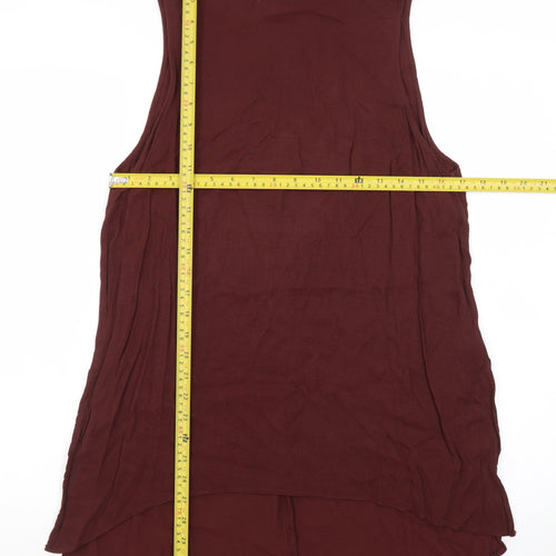 Topshop Women's Brown Sleeveless Shift Dress UK 10