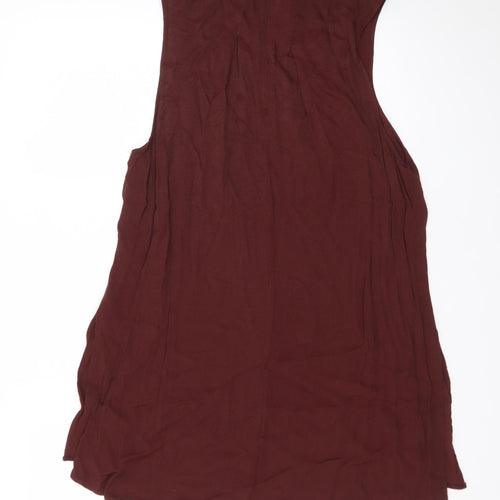 Topshop Women's Brown Sleeveless Shift Dress UK 10
