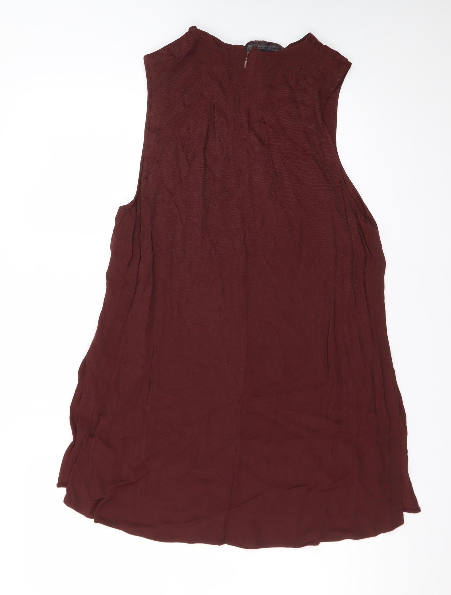 Topshop Women's Brown Sleeveless Shift Dress UK 10