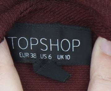 Topshop Women's Brown Sleeveless Shift Dress UK 10