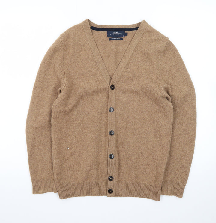 Next Women's Beige Lambswool V-Neck Cardigan Size S