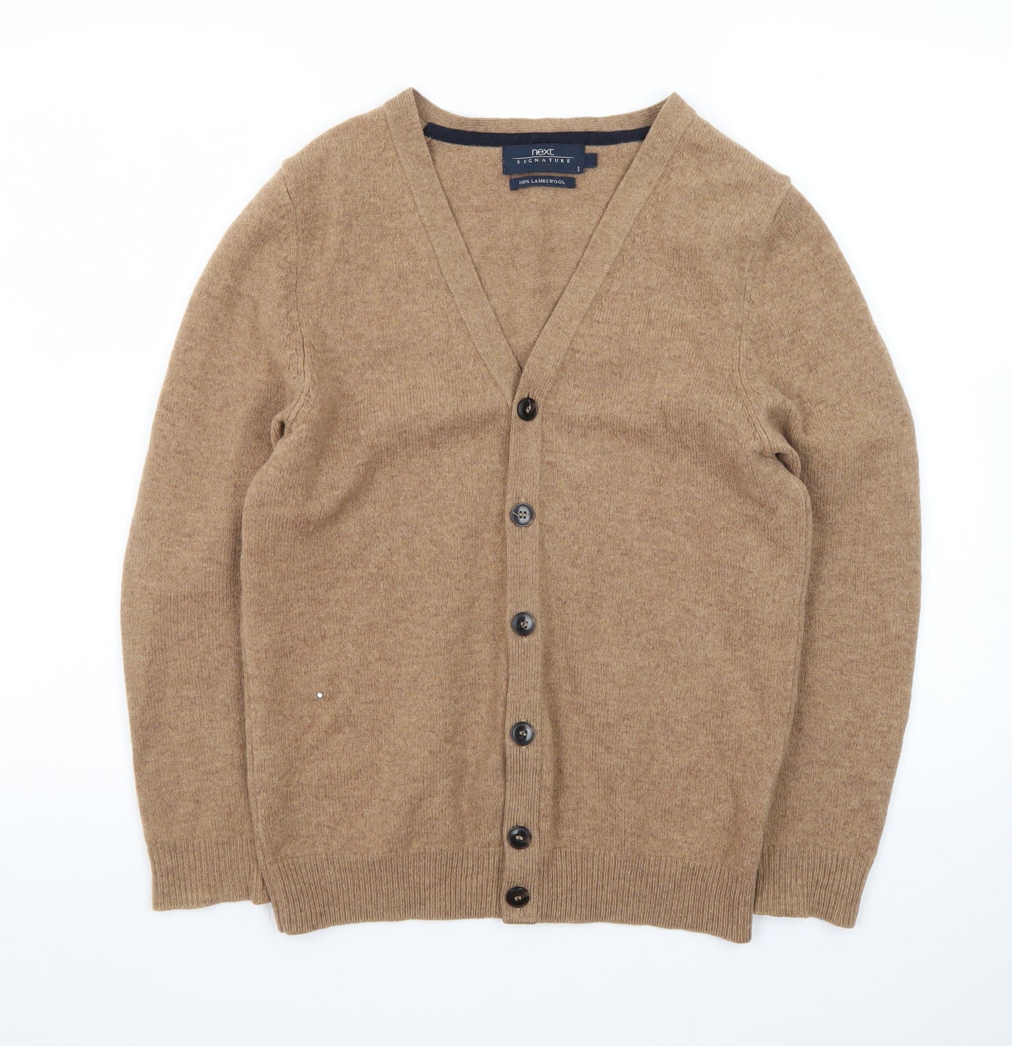 Next Women's Beige Lambswool V-Neck Cardigan Size S