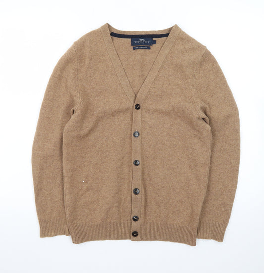 Next Women's Beige Lambswool V-Neck Cardigan Size S