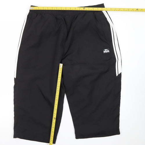 Lonsdale Men’s Black 2XL Sweat Shorts with Stripe Detail
