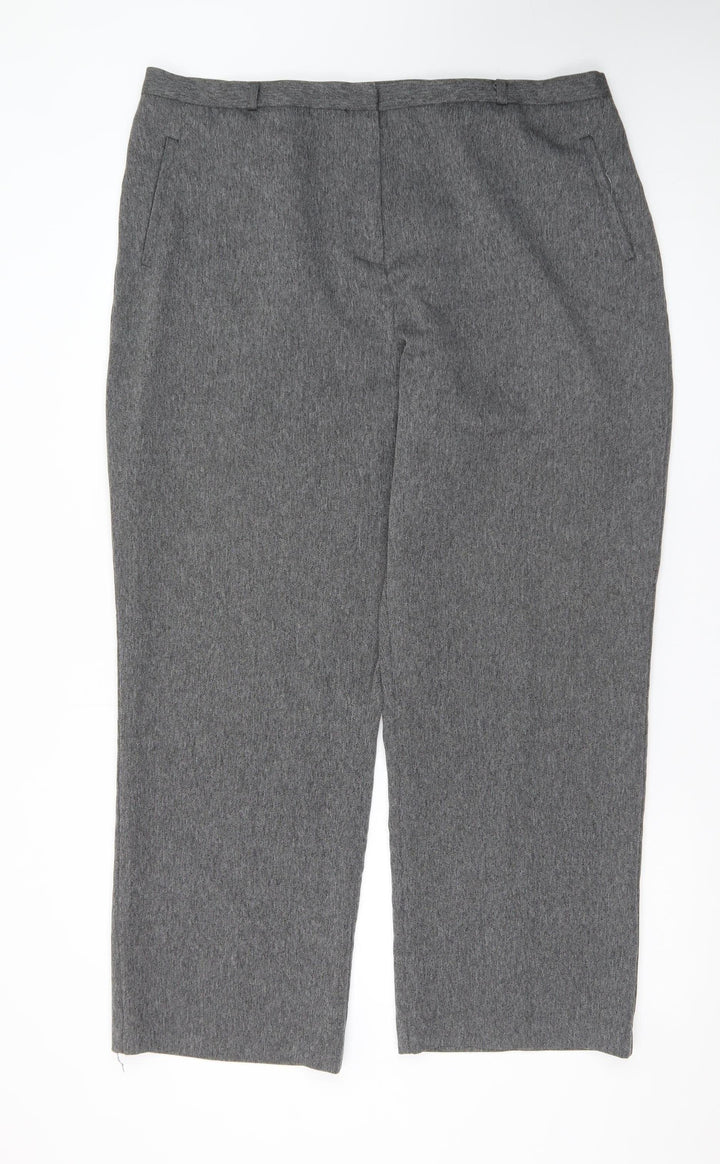 BHS Women’s Grey Herringbone Straight Leg Trousers Size 20