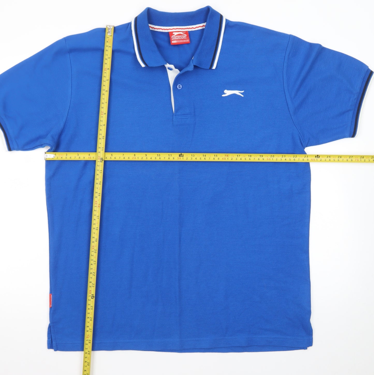 Slazenger Men's Blue Short Sleeve Polo Shirt XL Classic Fit