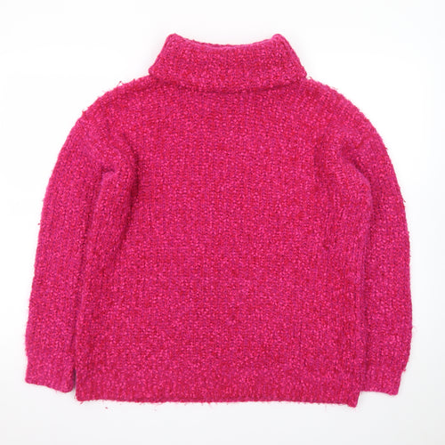 Marks and Spencer Women’s Pink Roll Neck Chunky Knit Jumper Size M