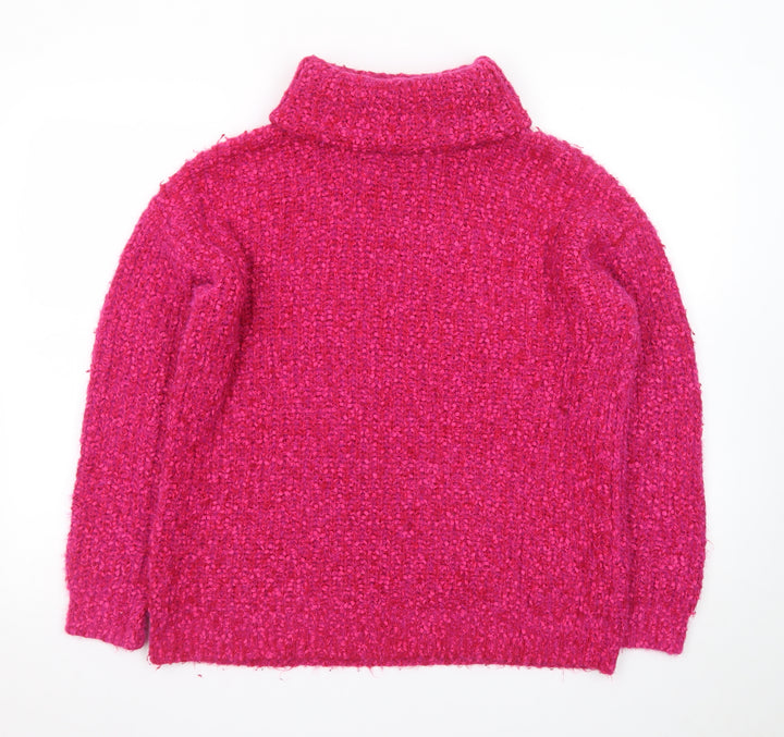 Marks and Spencer Women’s Pink Roll Neck Chunky Knit Jumper Size M