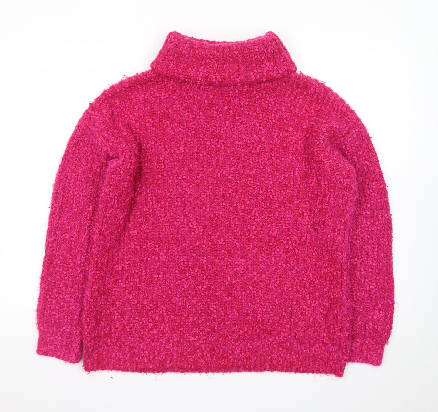 Marks and Spencer Women’s Pink Roll Neck Chunky Knit Jumper Size M