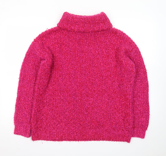 Marks and Spencer Women’s Pink Roll Neck Chunky Knit Jumper Size M