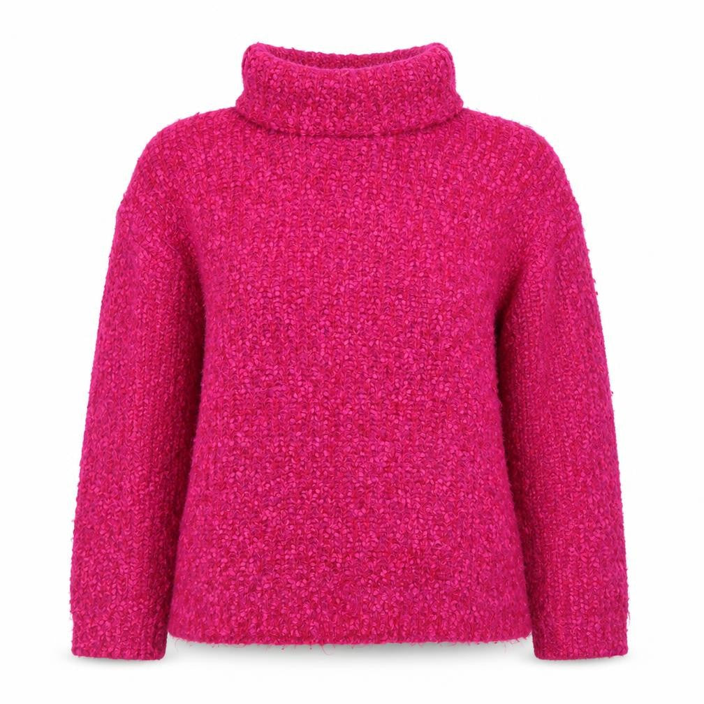 Marks and Spencer Women’s Pink Roll Neck Chunky Knit Jumper Size M