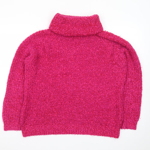 Marks and Spencer Women’s Pink Roll Neck Chunky Knit Jumper Size M