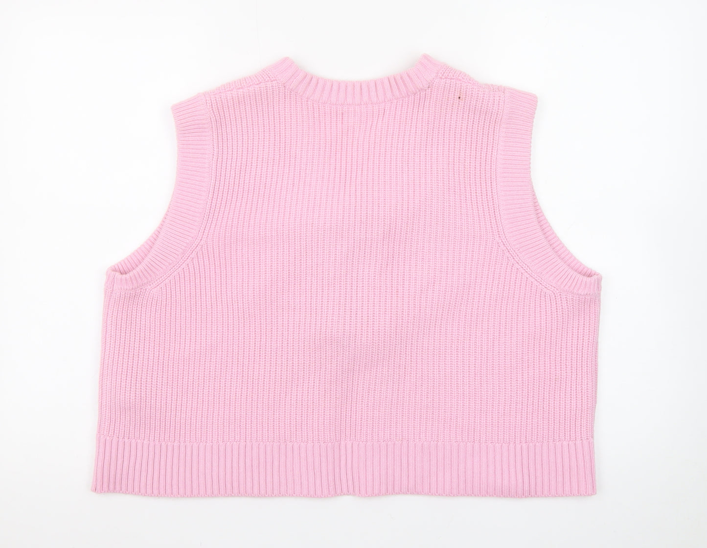 Marks and Spencer Women Pink L Knit Vest Jumper with Bows