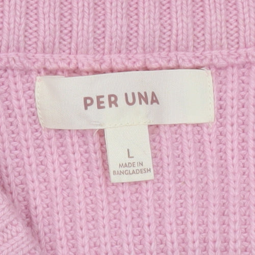 Marks and Spencer Women Pink L Knit Vest Jumper with Bows