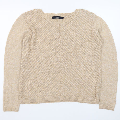 ISLE Essentials Women's Beige Wool Blend Pullover Jumper M 14-16