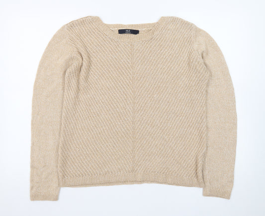 ISLE Essentials Women's Beige Wool Blend Pullover Jumper M 14-16