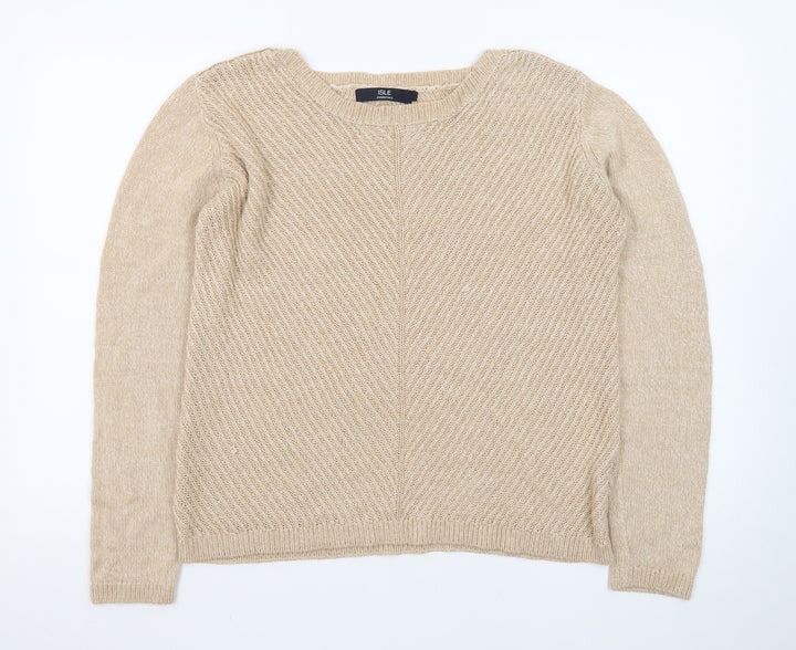 ISLE Essentials Women's Beige Wool Blend Pullover Jumper M 14-16