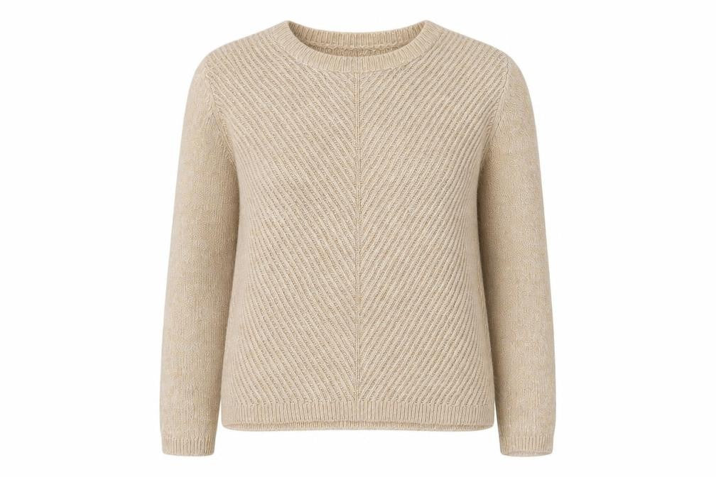 ISLE Essentials Women's Beige Wool Blend Pullover Jumper M 14-16