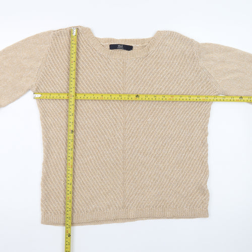 ISLE Essentials Women's Beige Wool Blend Pullover Jumper M 14-16