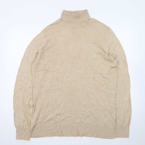 LTS Women Beige Roll Neck Long Sleeve Jumper Size 22-24